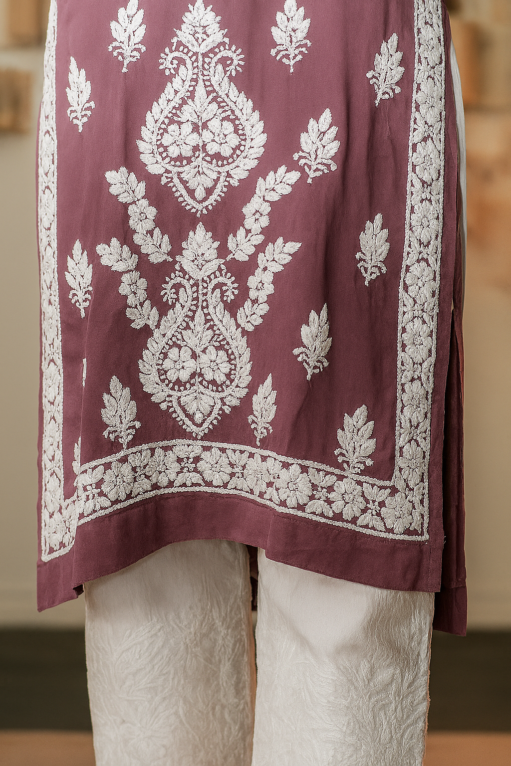 Chikankari Charm Kurti Purple
