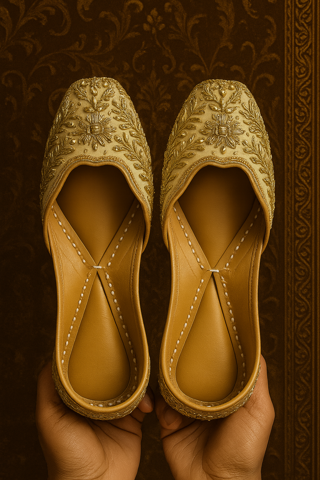 Sunehri Saaj - Golden Handwork punjabi Jutti