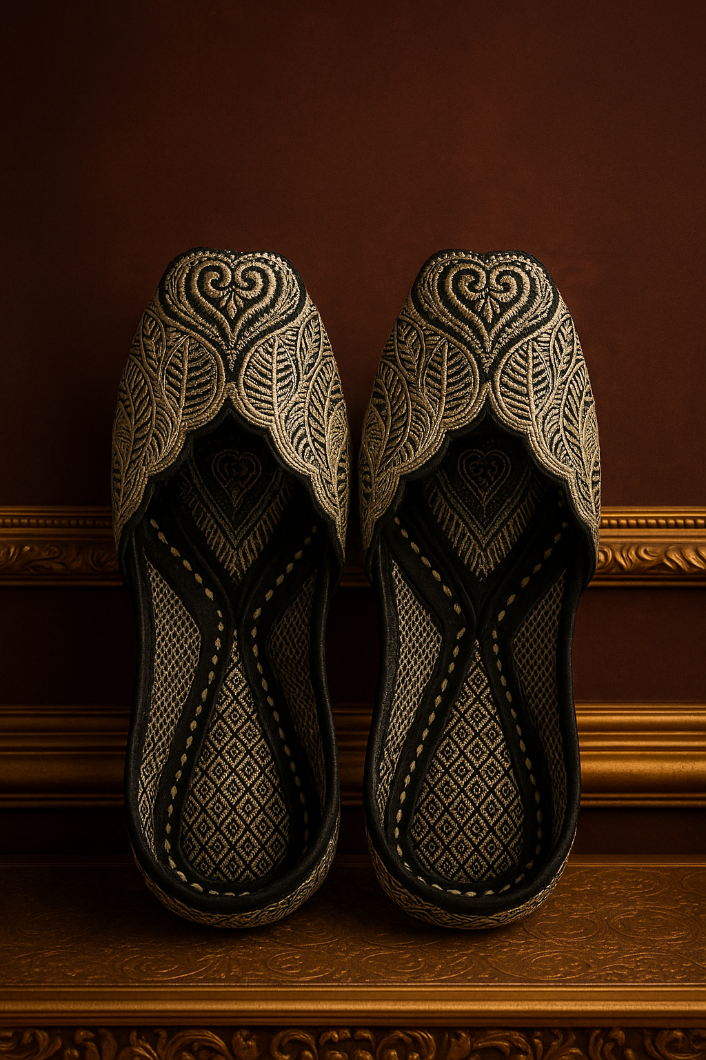 Kaala Sitara- Black Velvet Punjabi Jutti