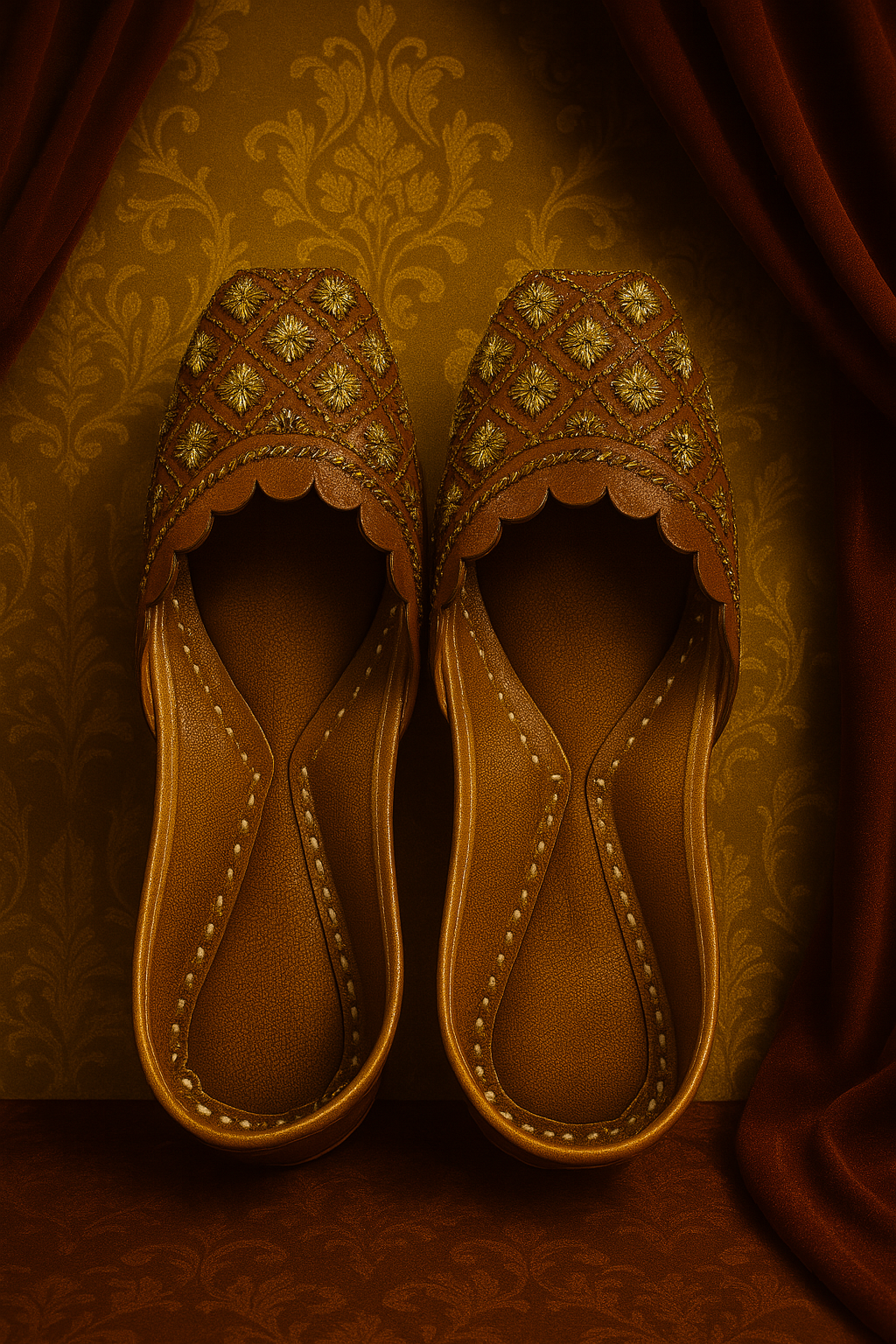 Heer Sohni - Hand embroidered Leather Jutti