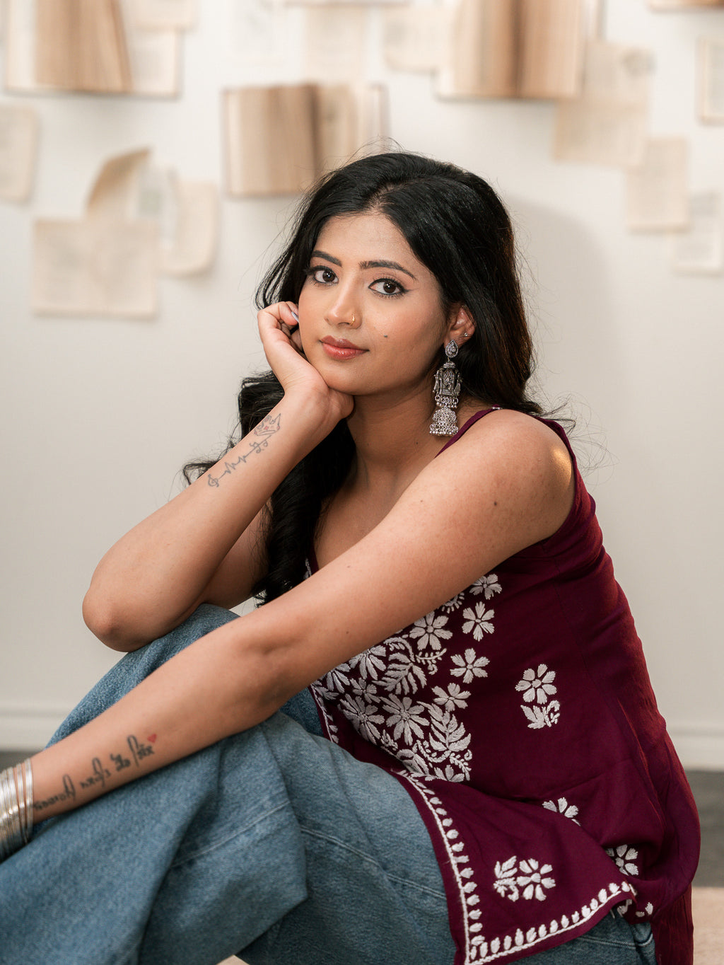 Vine Bloom - Noodle Strap Kurta