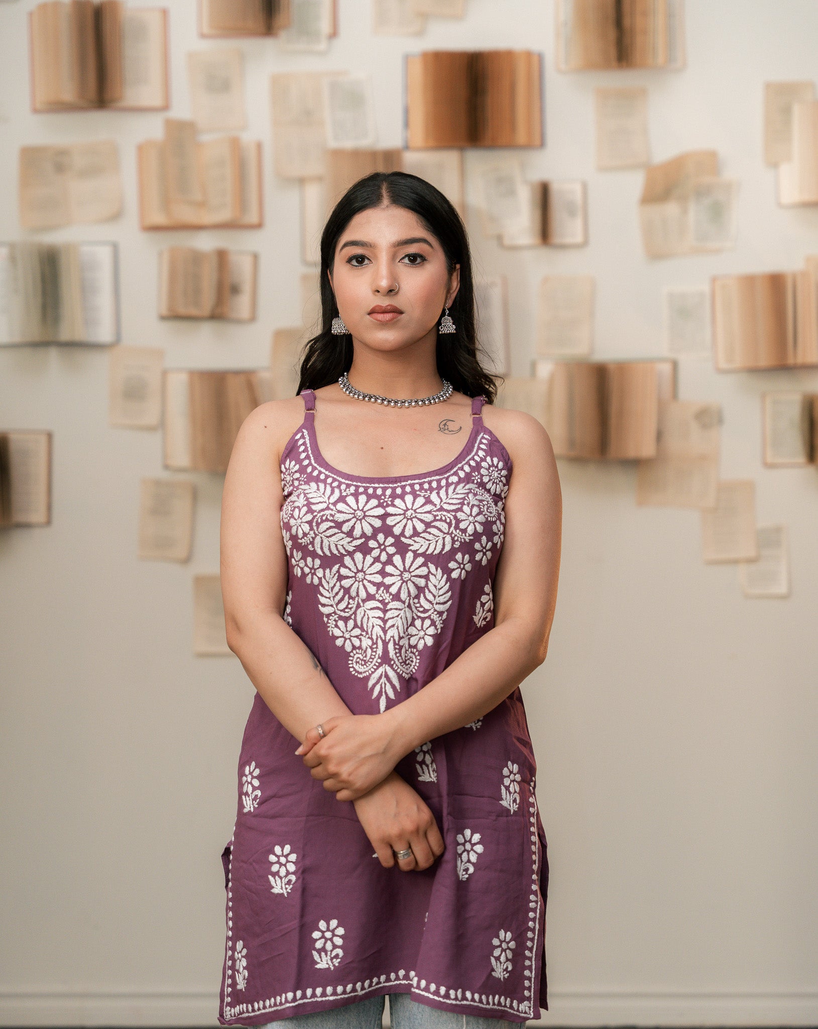 Royal Mauve - Noodle Strap Kurti