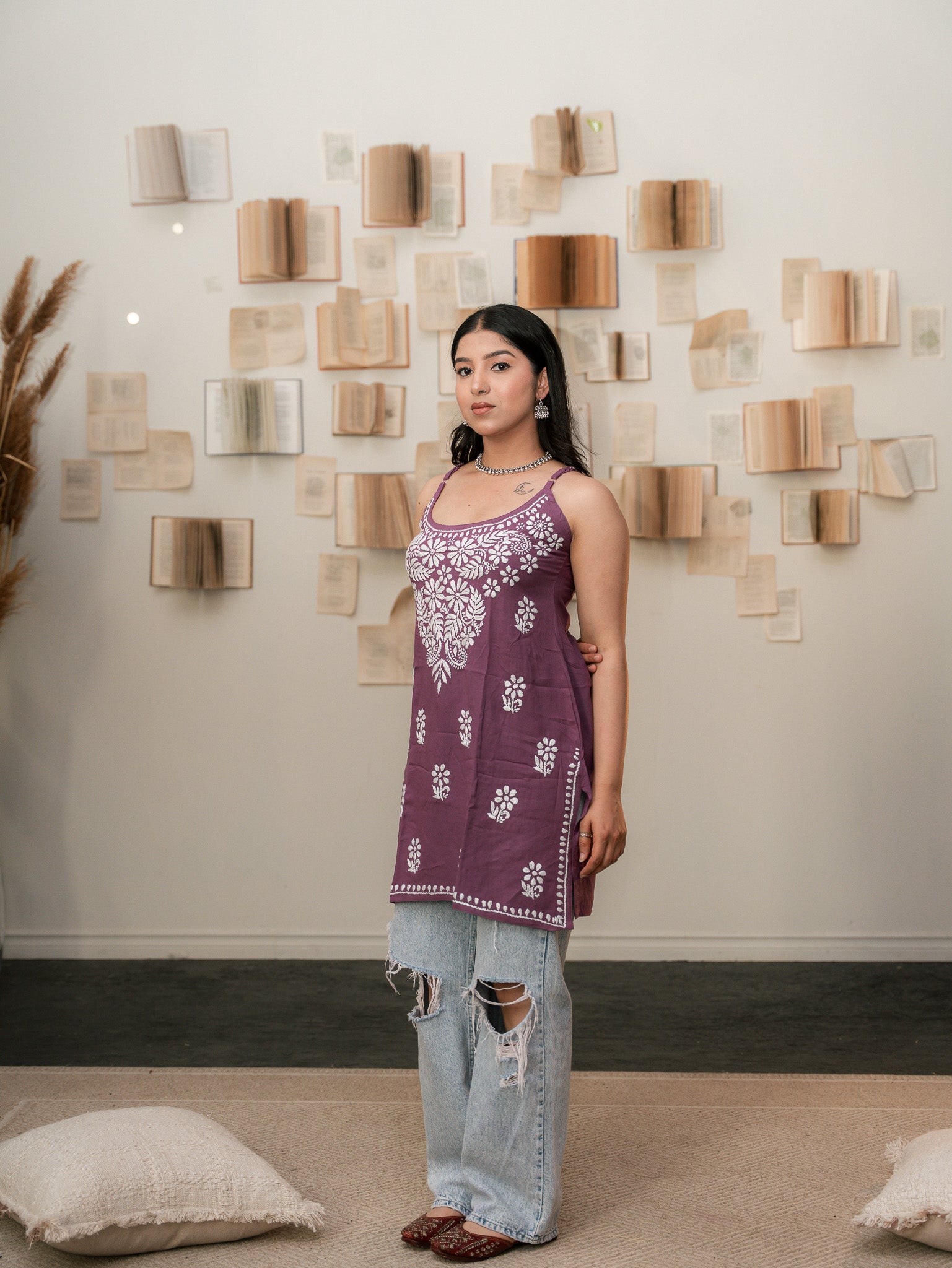 Royal Mauve - Noodle Strap Kurti