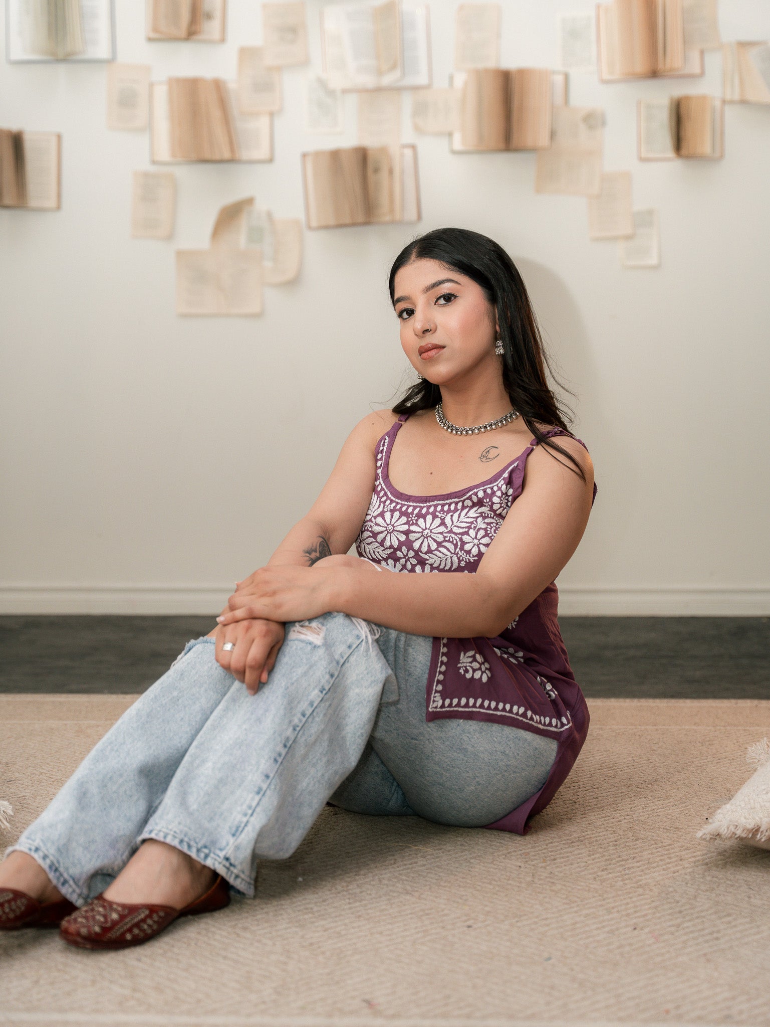 Royal Mauve - Noodle Strap Kurti