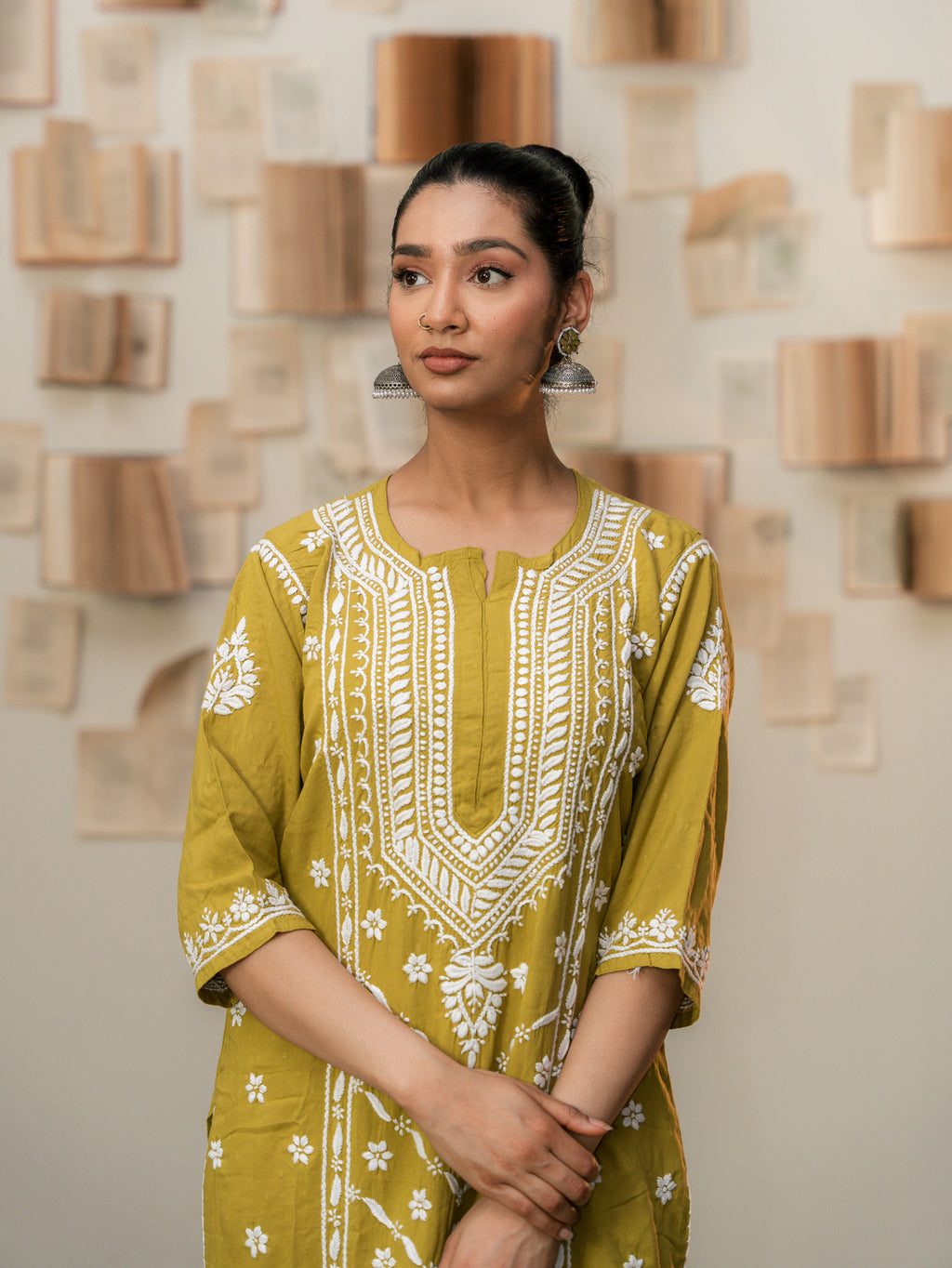 Desi Verde - Dobby Self Kurti