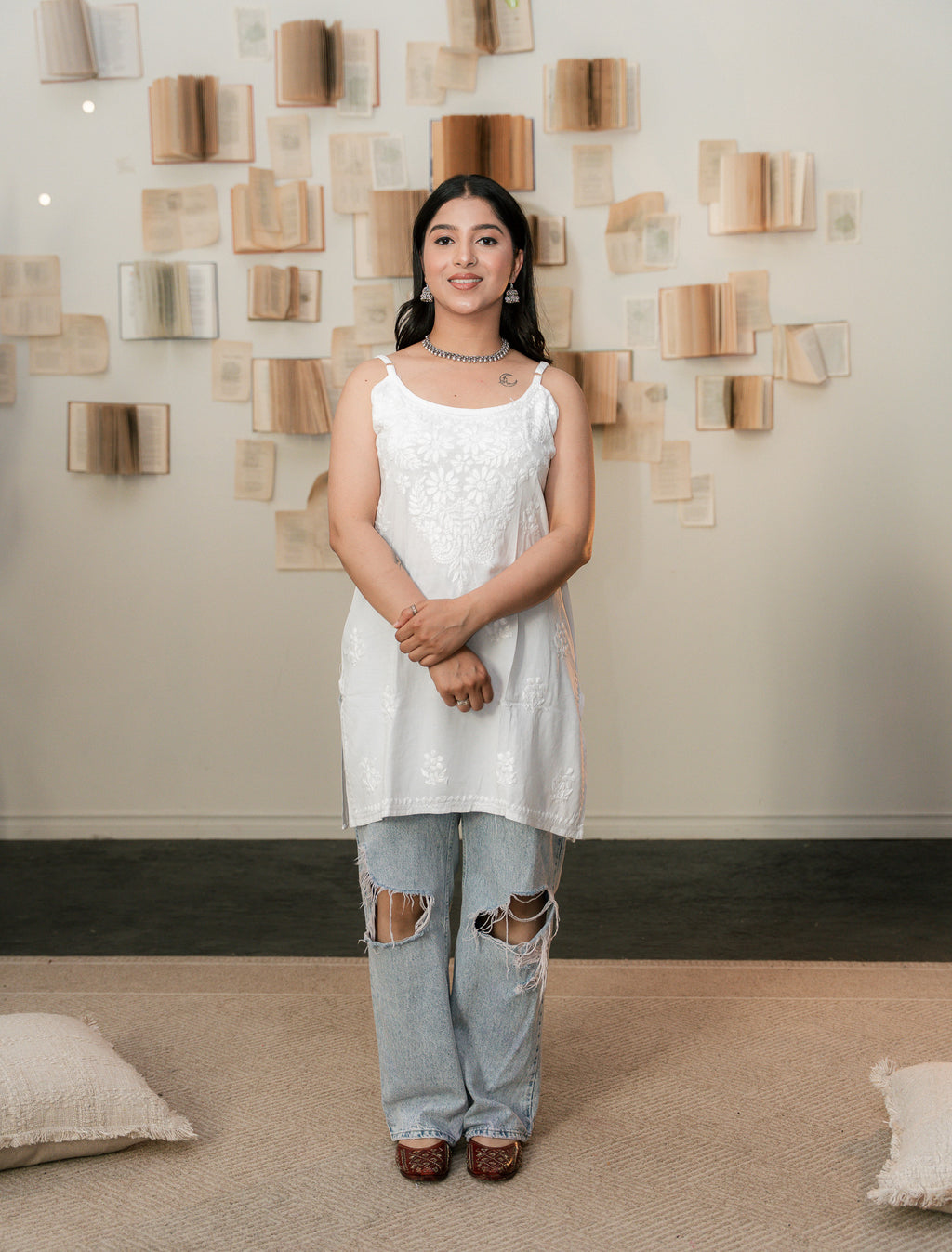 White Muse - Noodle Strap Kurta