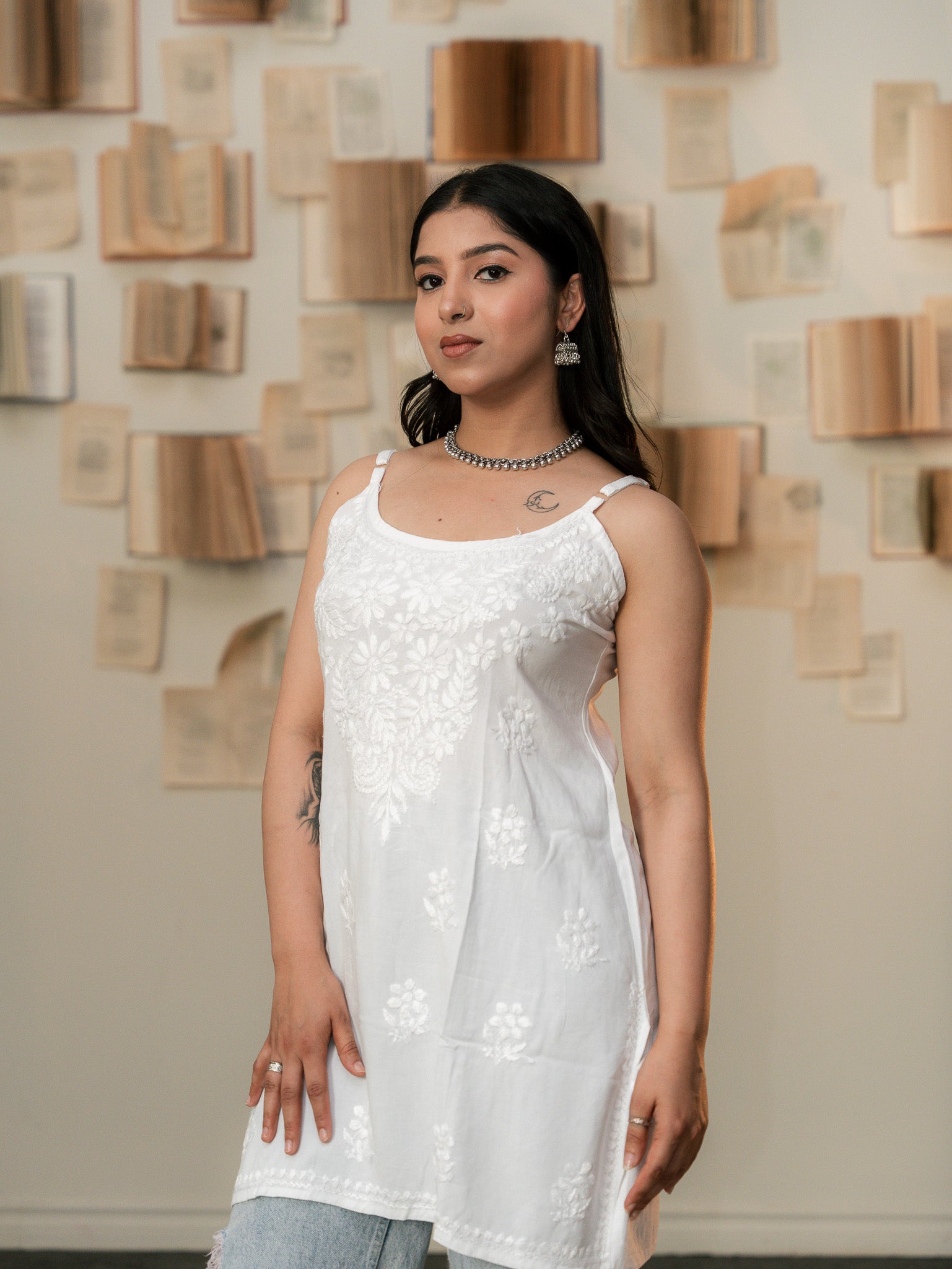 White Muse - Noodle Strap Kurta