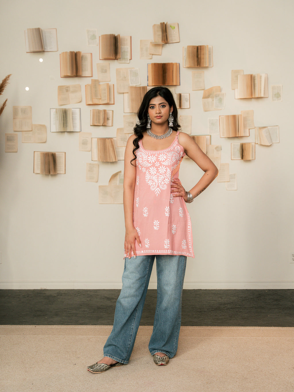 Dusty Rose Charm - Noodle Strap Kurti