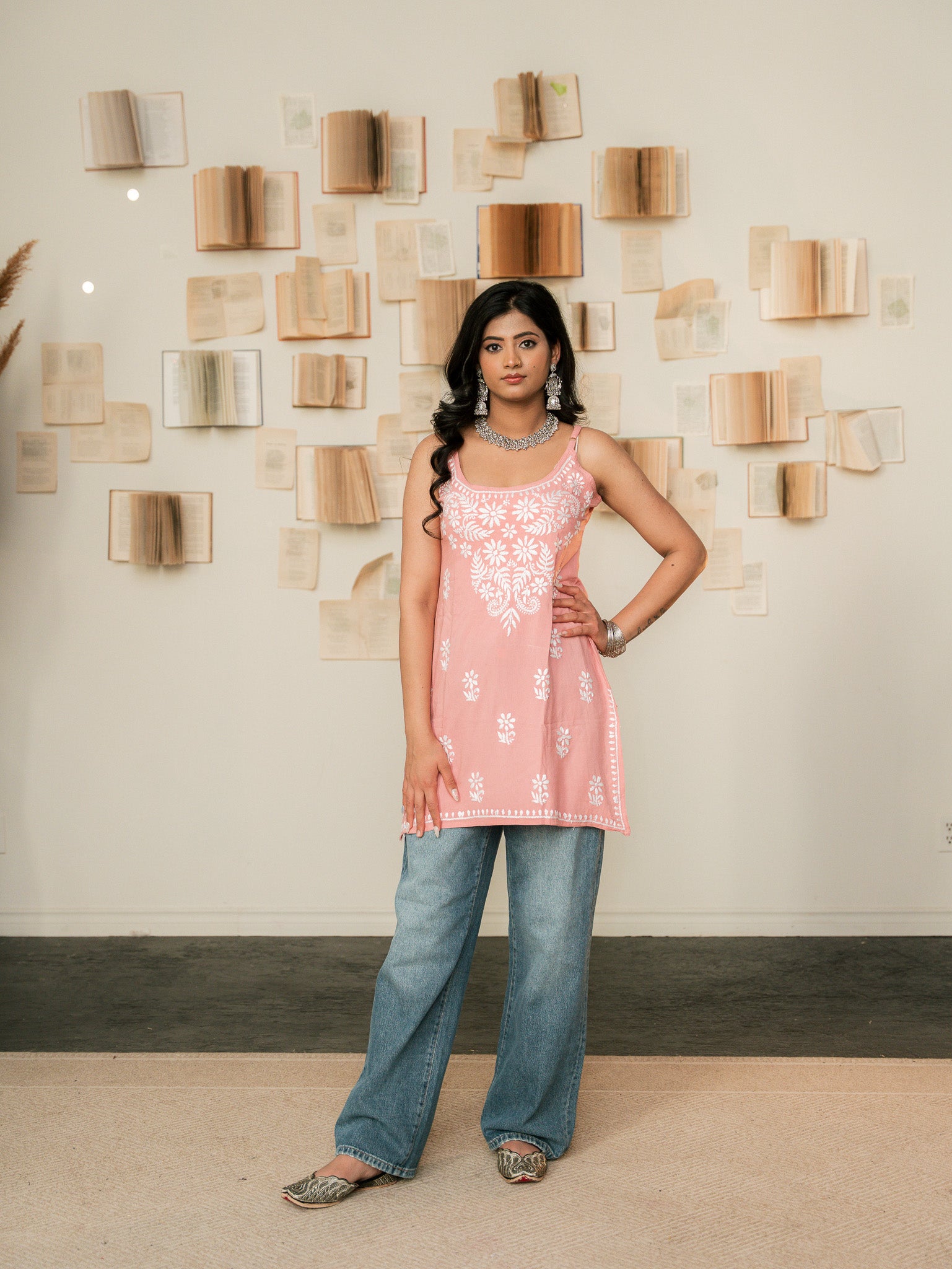 Dusty Rose Charm - Noodle Strap Kurti