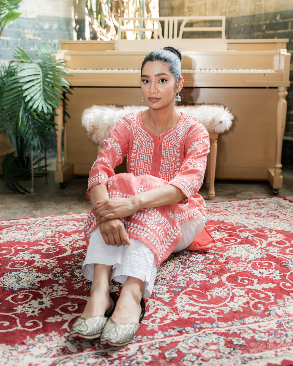 Noor-e-Gajri - Dobby Self Kurti