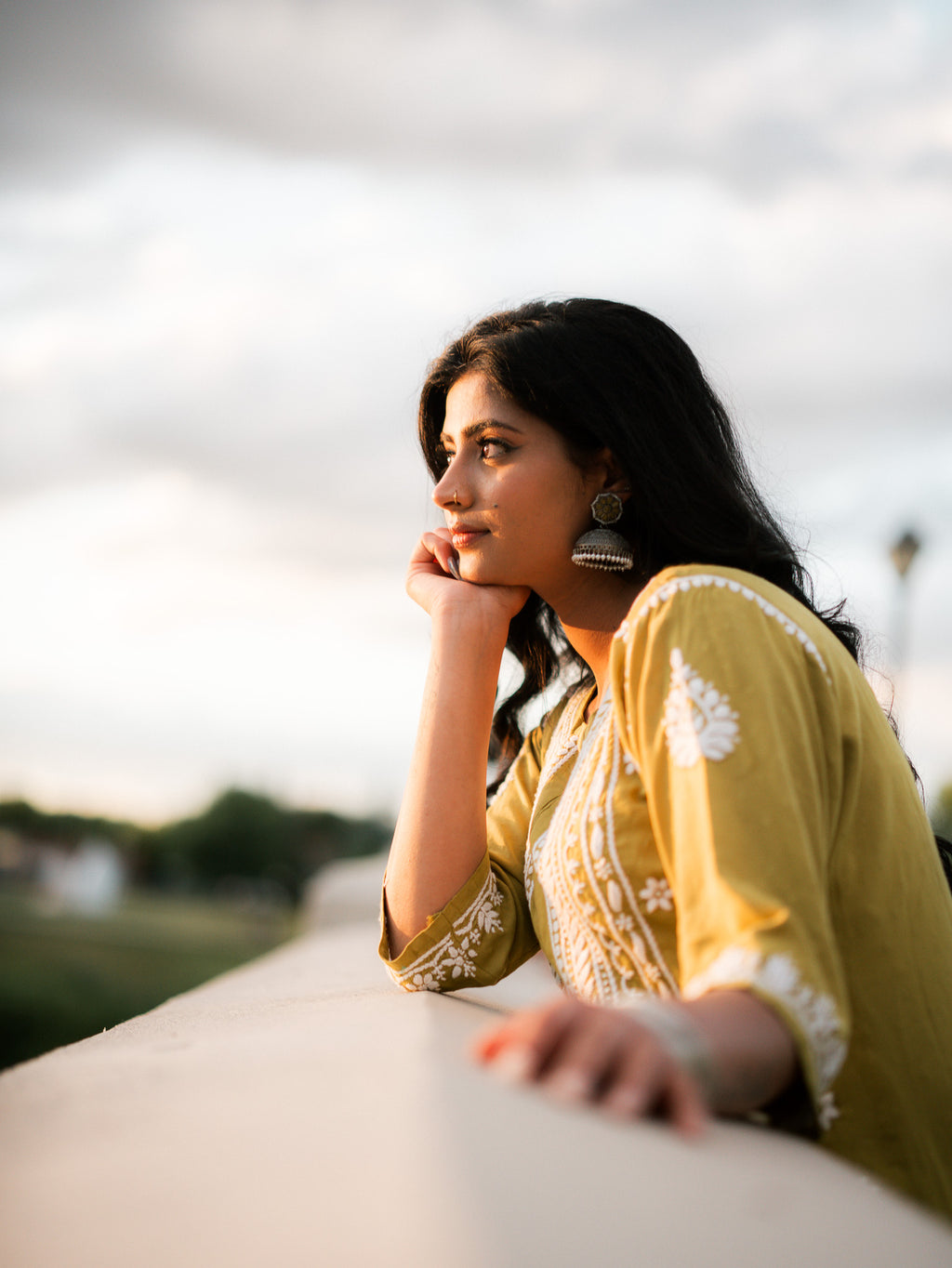 Desi Verde - Dobby Self Kurti