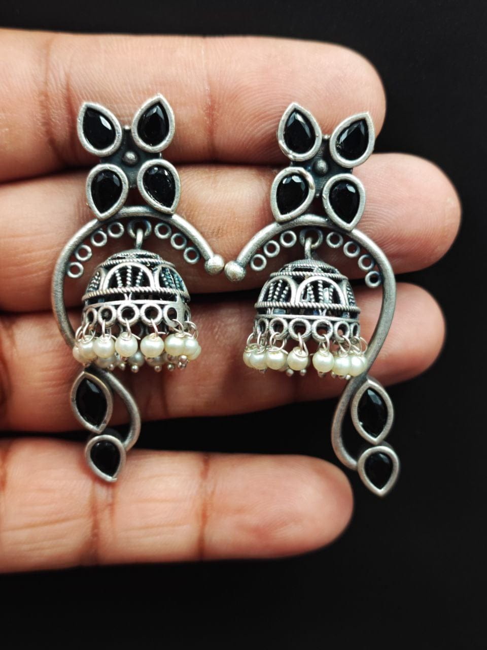 Unique Oxidised Jhumki earring