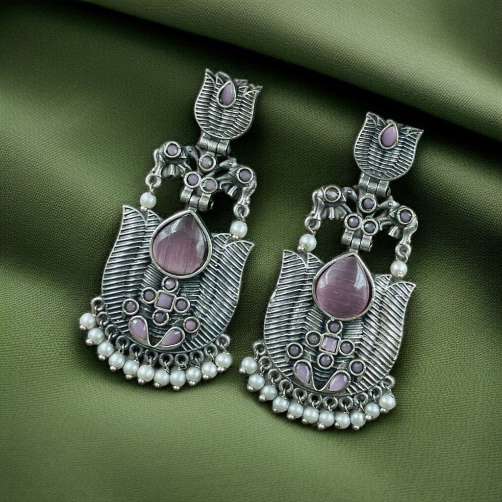 Lotus Earrings with pearl